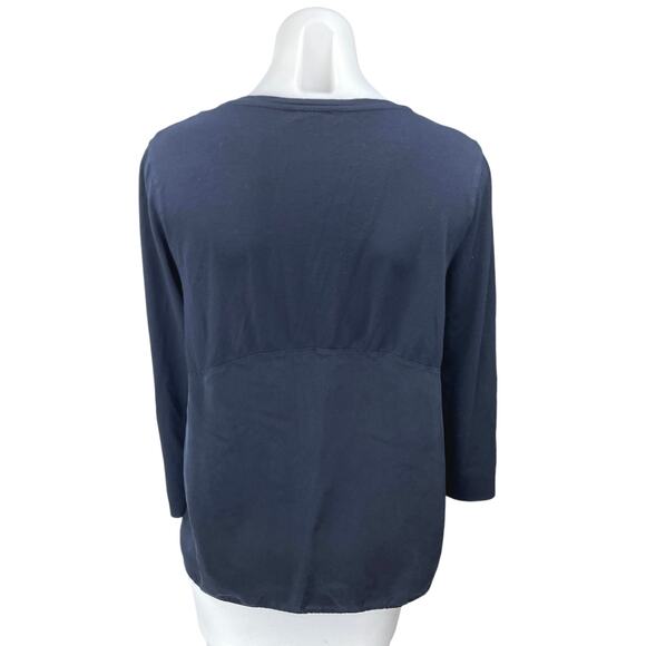 COS Women's Navy Blue Long Sleeve Pullover Casual Basic T Shirt Tee Top Size S - Picture 2 of 4